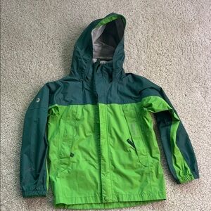 Marmot Two-Tone Green Raincoat for Kids, size small